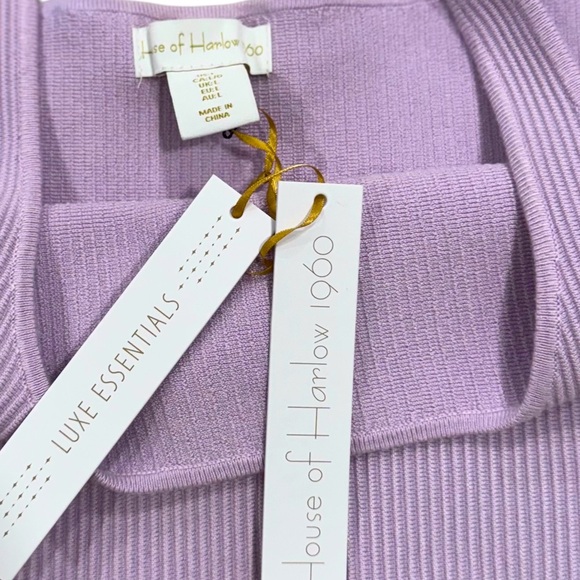 HOUSE OF HARLOW 1960 Ribbed Sculpt Knit Luxe Essentials Crop Top NWT Large - Picture 5 of 5